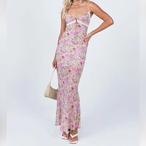 Princess Polly Emily Maxi Dress Pink Floral